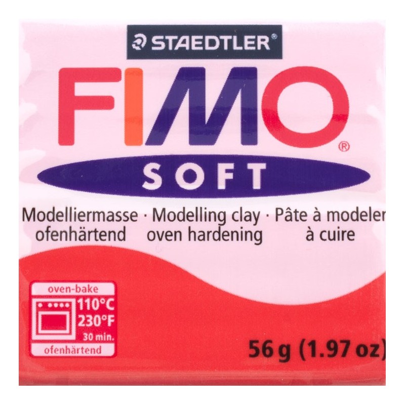 Pastilla FIMO SOFT color Rojo, 56gr.