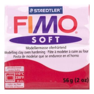 Pastilla FIMO SOFT color Rojo cereza, 56gr.