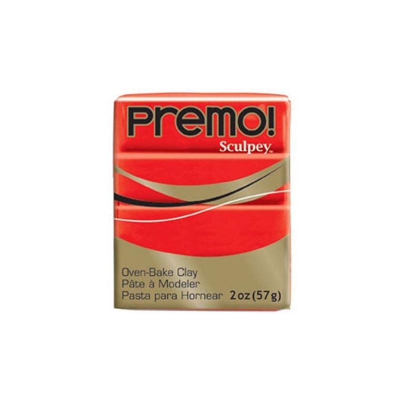 Pastilla Premo! Sculpey color rojo cadmio, 56gr.