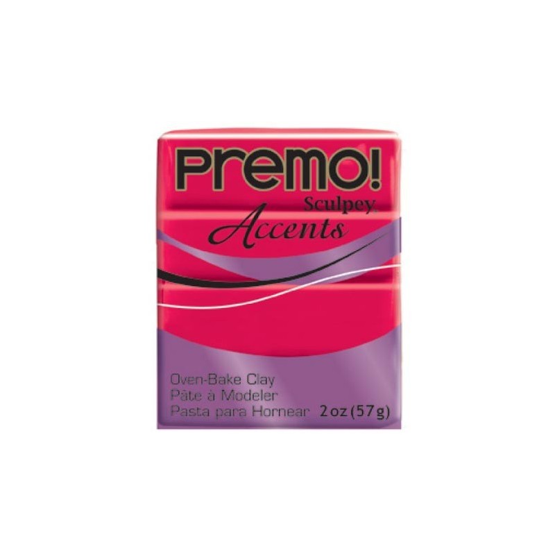 Pastilla Premo! Sculpey Accents color rojo translúcido, 56gr
