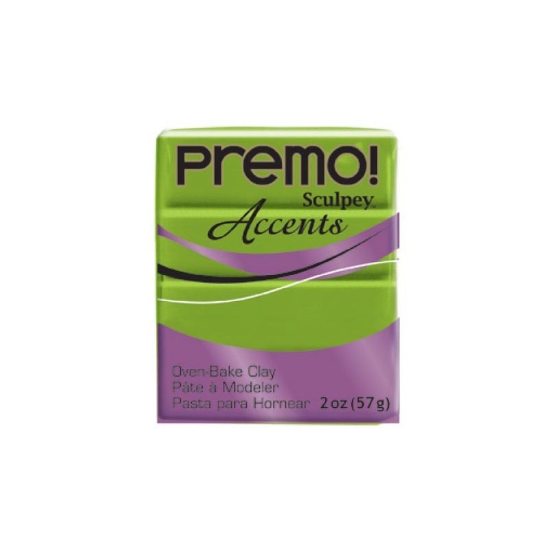Pastilla Premo! Sculpey Accents color verde brillante perlado, 56gr
