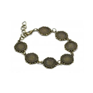 Pulsera vintage bronce con 7 camafeos.