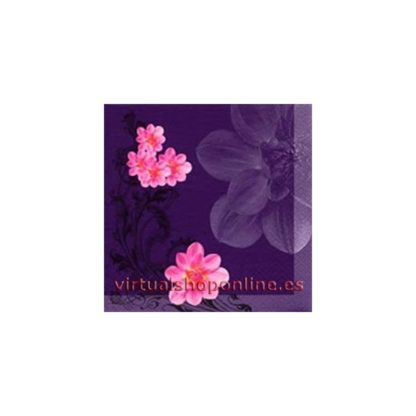 Servilleta flor moderna vileta