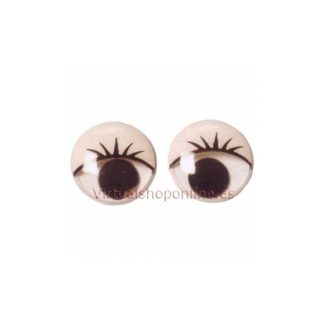 Ojos móviles con pestaña 12mm