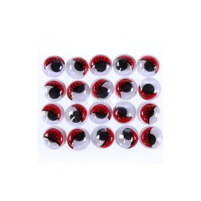 Pack 10 unidades, ojos móviles rojos 8mm