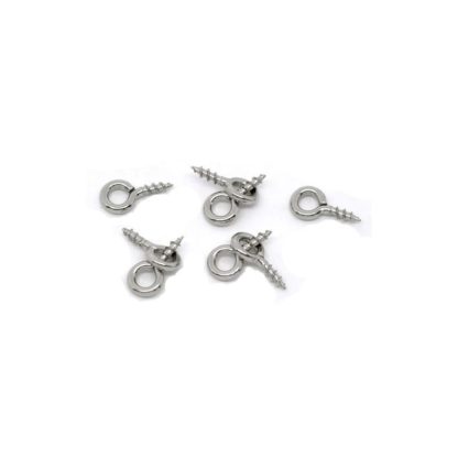 Mini cáncamos, alcayatas color plata, 50/u