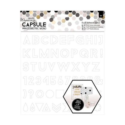Stencil Adhesivo- Capsule Geometric Mono Alphabet