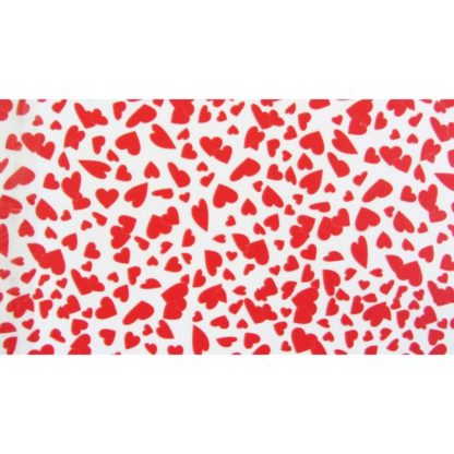 Goma EVA estampada corazones rojos con fondo blanco