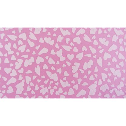 Goma EVA estampada corazones blancos con fondo rosa