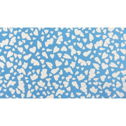 Goma EVA estampada corazones blancos con fondo azul