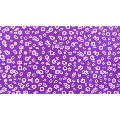 Goma EVA estampada flores blancas con fondo violeta