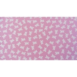 Goma EVA estampada ositos blancos fondo rosa