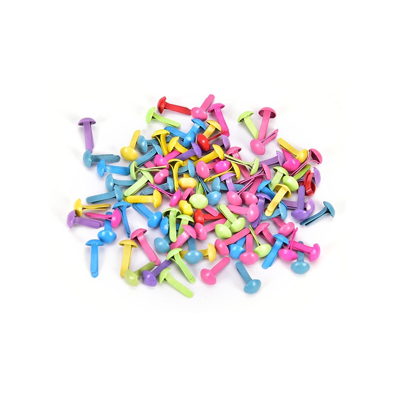 Mini brads colores variados 25U. 4.5x8mm