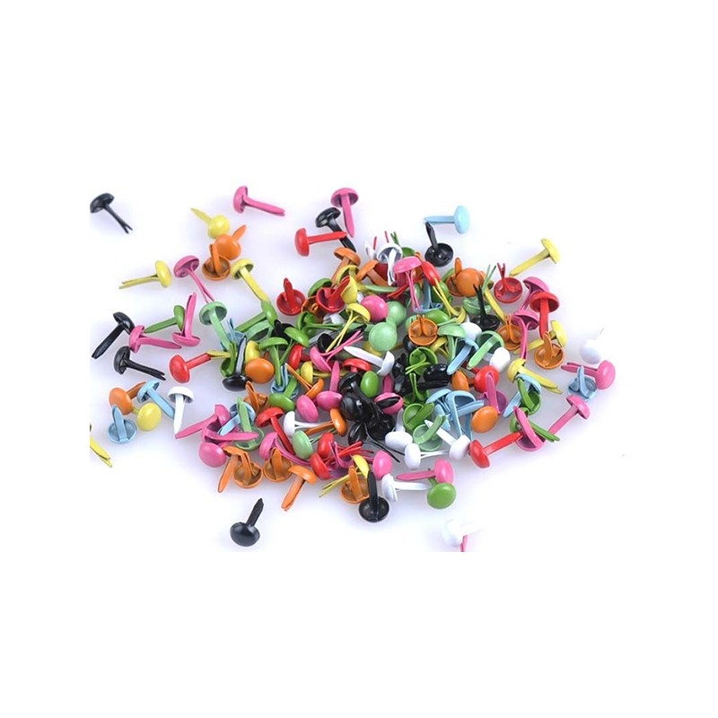 Mini brads colores variados 25U. 4.5x8mm