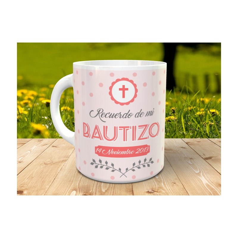 Tazas para invitados bautizo PERSONALIZADAS